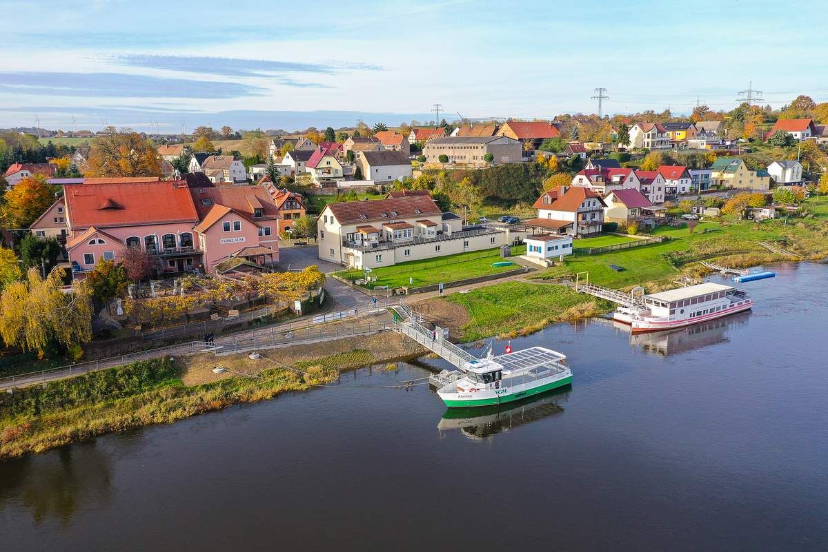 Luftbild der Anlegestelle in Niederlommatzsch | Foto: Gabriele Hanke